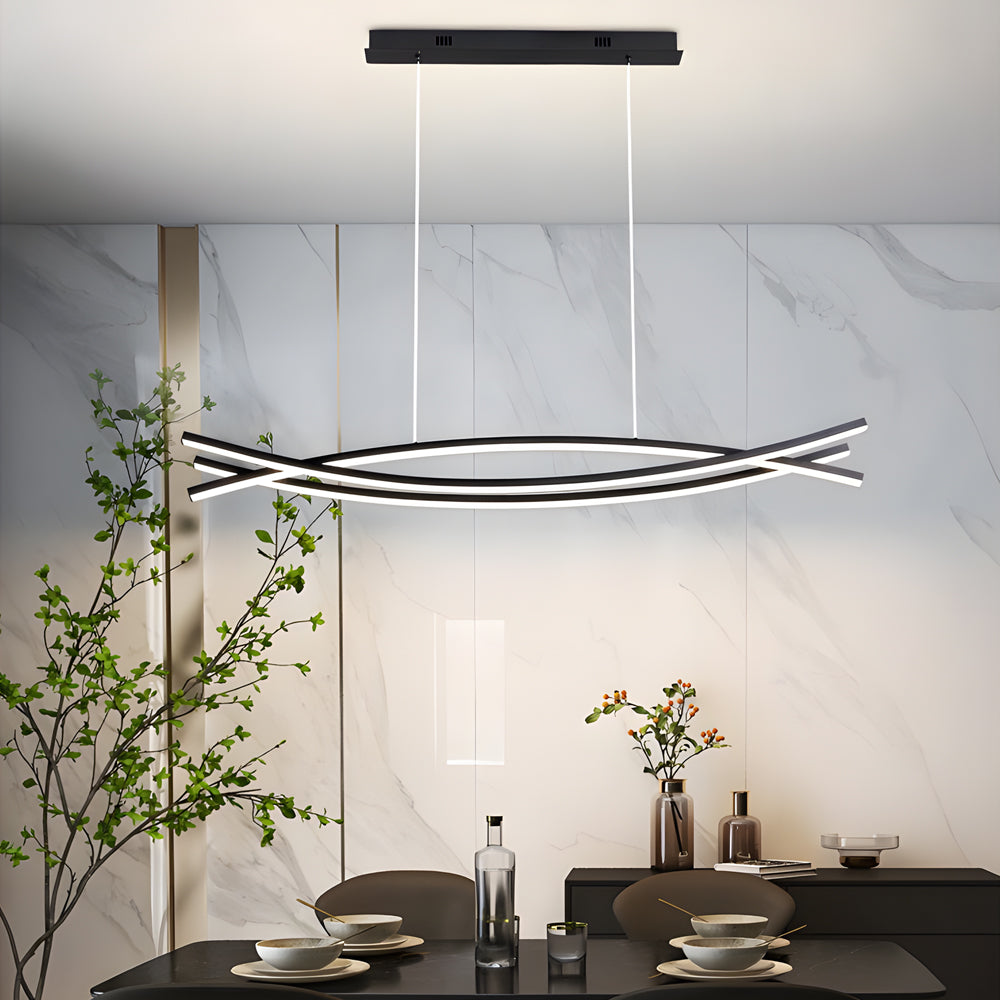Wave Hanging Light Modern Aluminum LED Ceiling Fixture