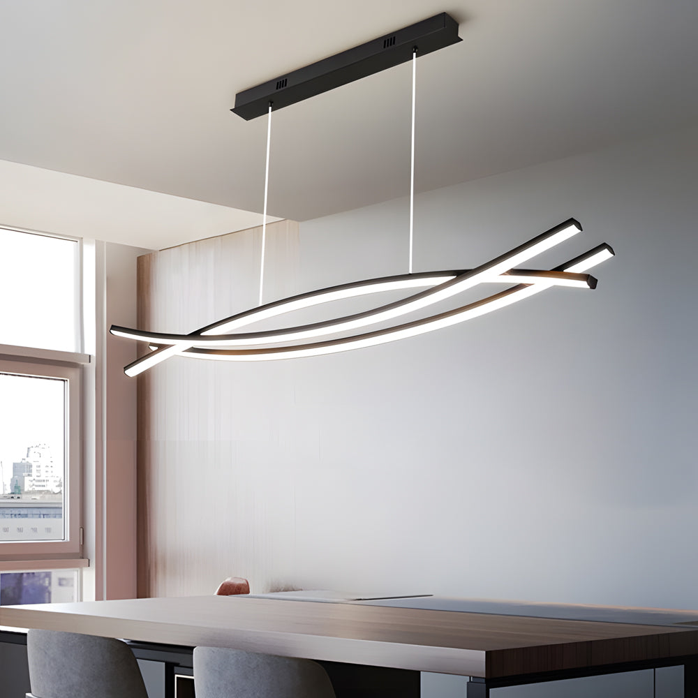 Wave Hanging Light Modern Aluminum LED Ceiling Fixture
