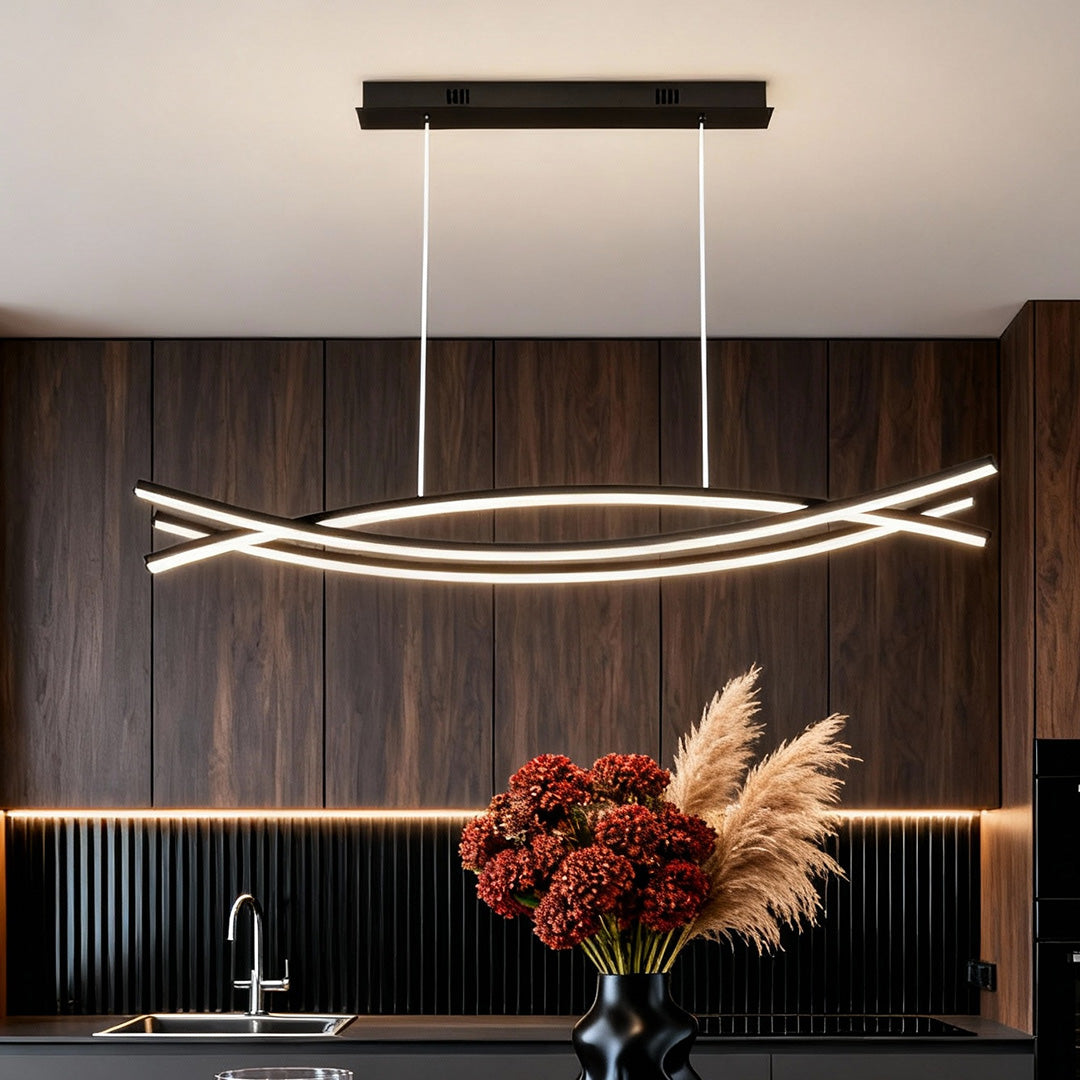Wave Hanging Light Modern Aluminum LED Ceiling Fixture