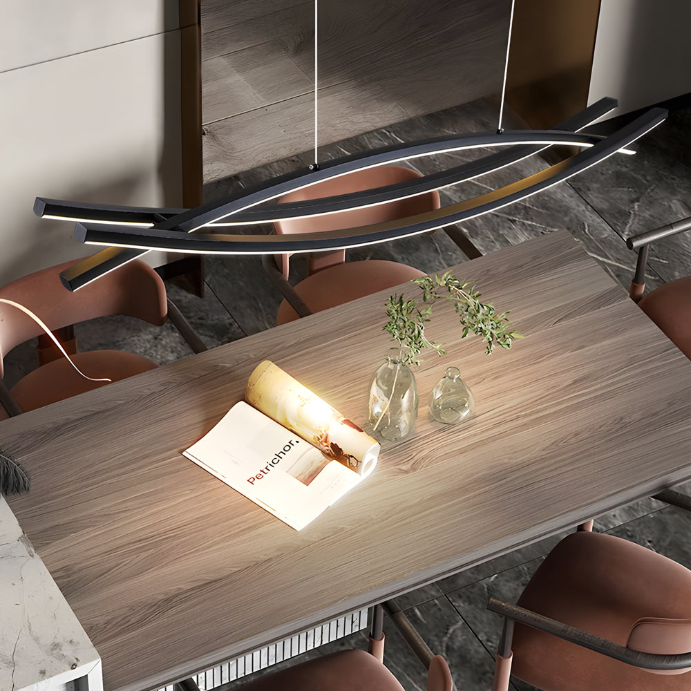 Wave Hanging Light Modern Aluminum LED Ceiling Fixture