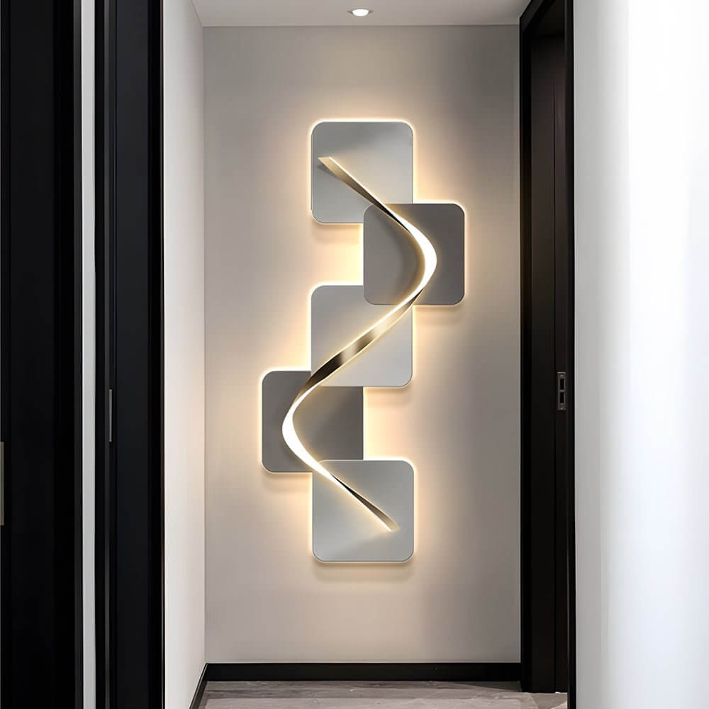 Wave Pattern LED Wall Sconce - Geometric Decorative Light for Modern Spaces