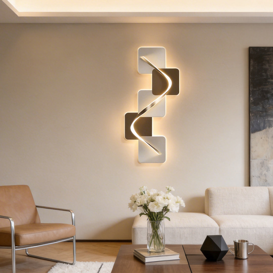 Wave Pattern LED Wall Sconce - Geometric Decorative Light for Modern Spaces