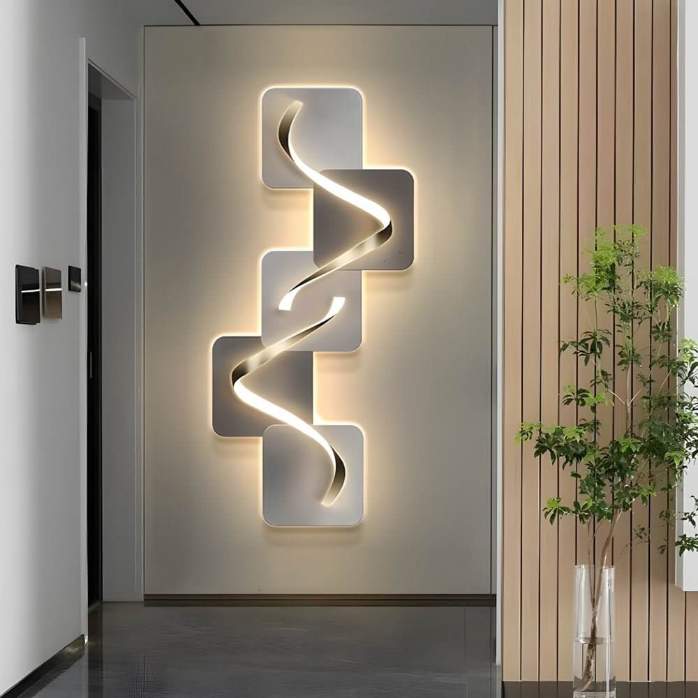 Wave Pattern LED Wall Sconce - Geometric Decorative Light for Modern Spaces