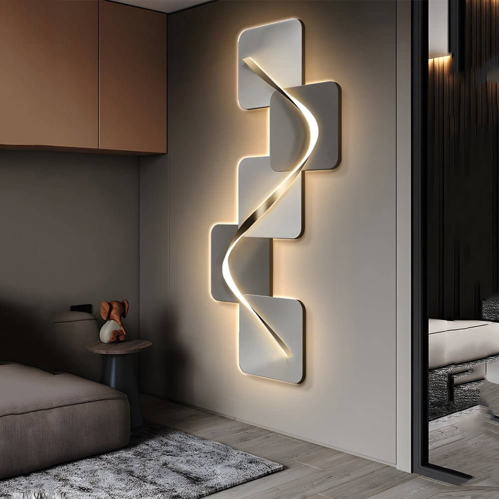 Wave Pattern LED Wall Sconce - Geometric Decorative Light for Modern Spaces