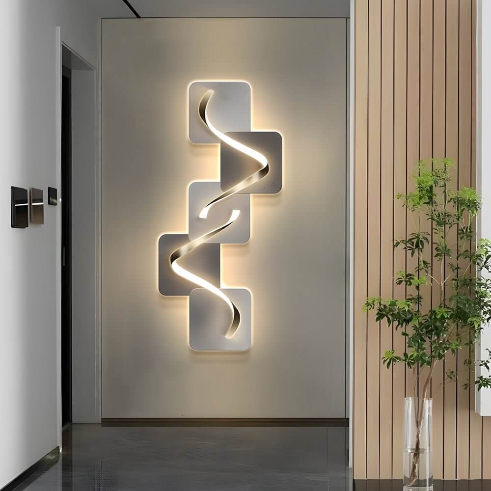 Wave Pattern LED Wall Sconce - Geometric Decorative Light for Modern Spaces