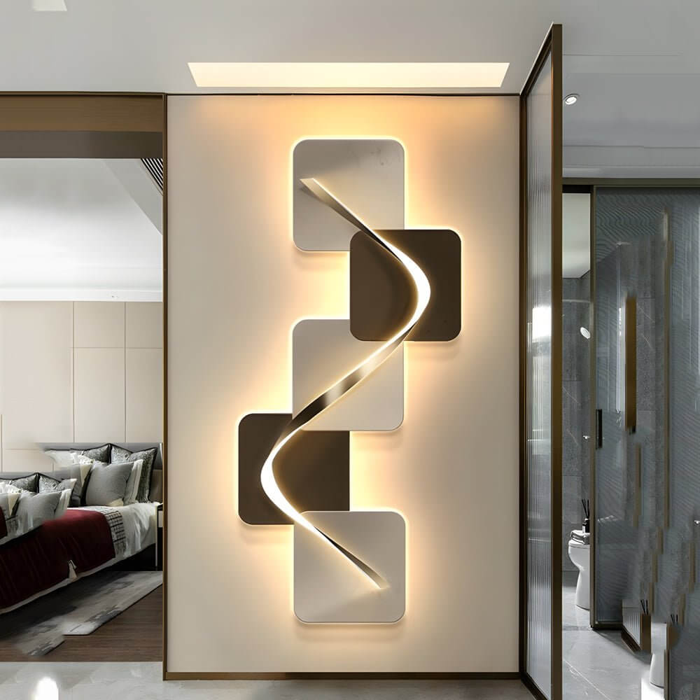 Wave Pattern LED Wall Sconce - Geometric Decorative Light for Modern Spaces