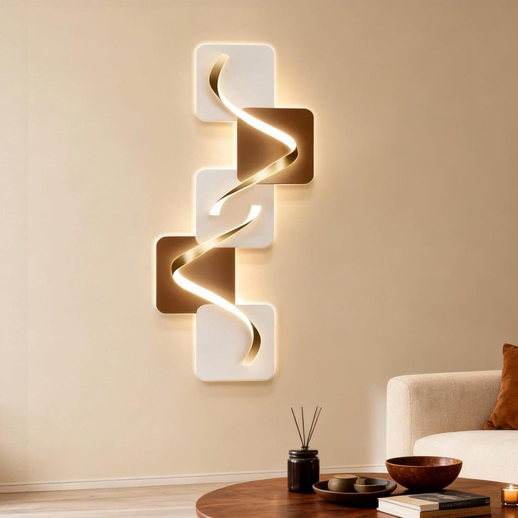 Wave Pattern LED Wall Sconce - Geometric Decorative Light for Modern Spaces