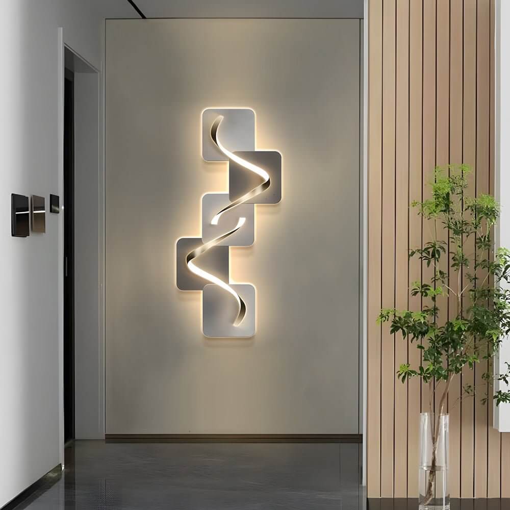Wave Pattern LED Wall Sconce - Geometric Decorative Light for Modern Spaces