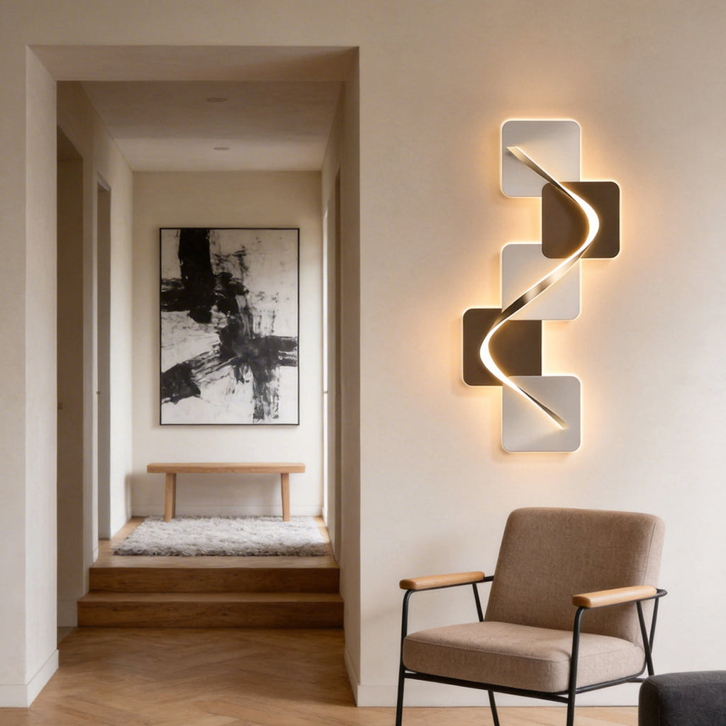 Wave Pattern LED Wall Sconce - Geometric Decorative Light for Modern Spaces