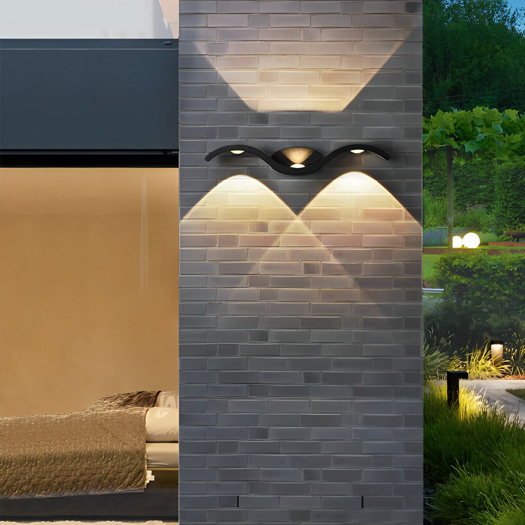 Wave Wall Sconce Outdoor Up-Down LED Light