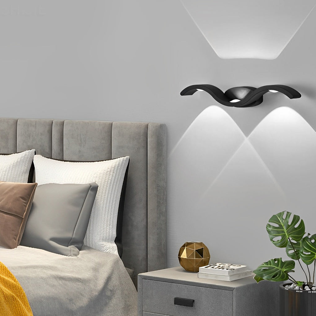 Wave Wall Sconce Outdoor Up-Down LED Light Fixture