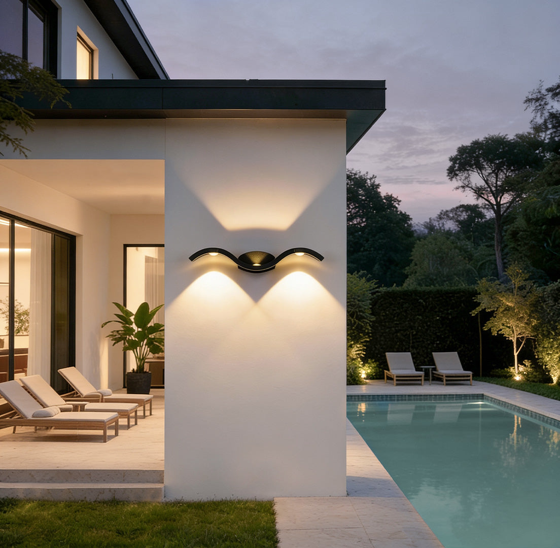 Wave Wall Sconce Outdoor Up-Down LED Light Fixture