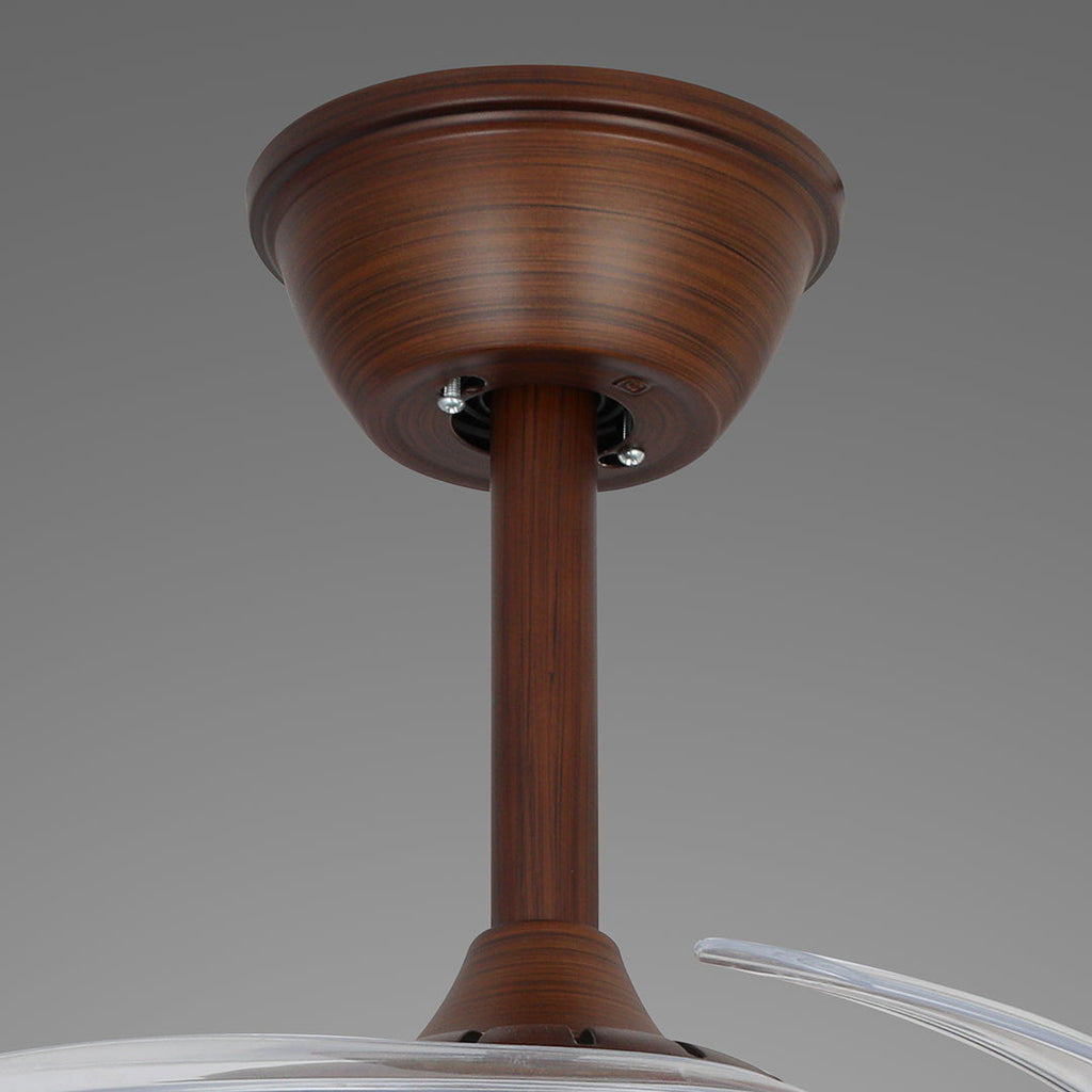 Ceiling Fan with 4 Lights - Walnut Wood Grain, Silent Iron Body Lamp