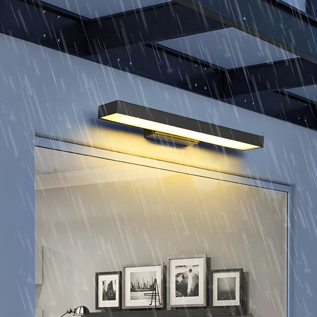 Black LED Linear Wall Light Outdoor Rectangular Lamp