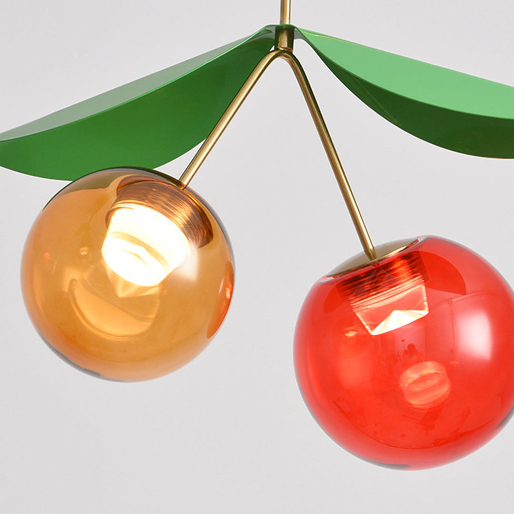 Stained Glass LED Table Lamps - Modern Nordic Dual-Head Cherry Design