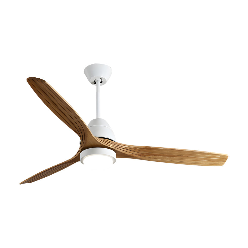 Nordic 52-Inch Wooden Ceiling Fan with Remote Control, 3 Blades, 6 Speeds, Light Fixture