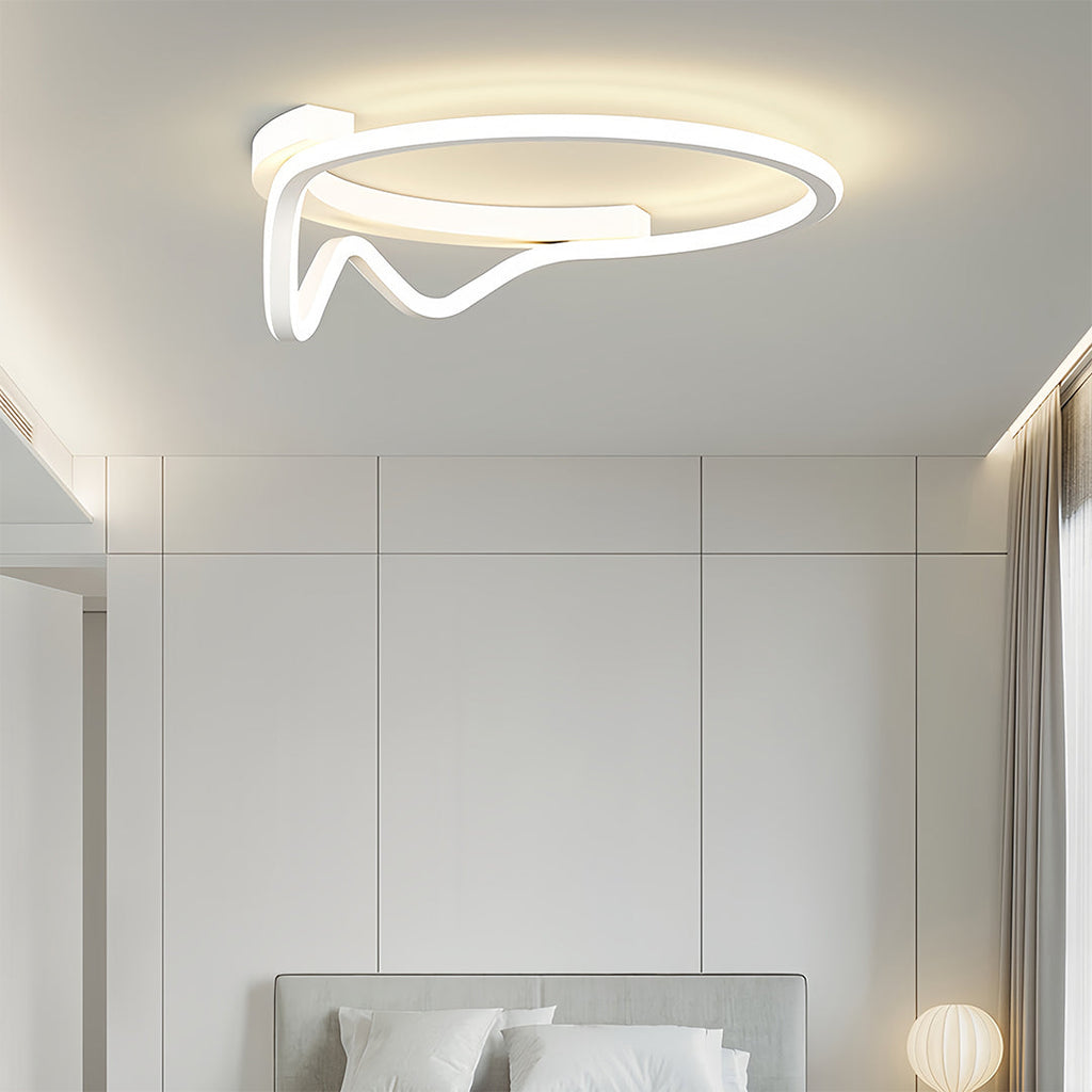 Geometric Minimalist LED Flush Mount Light