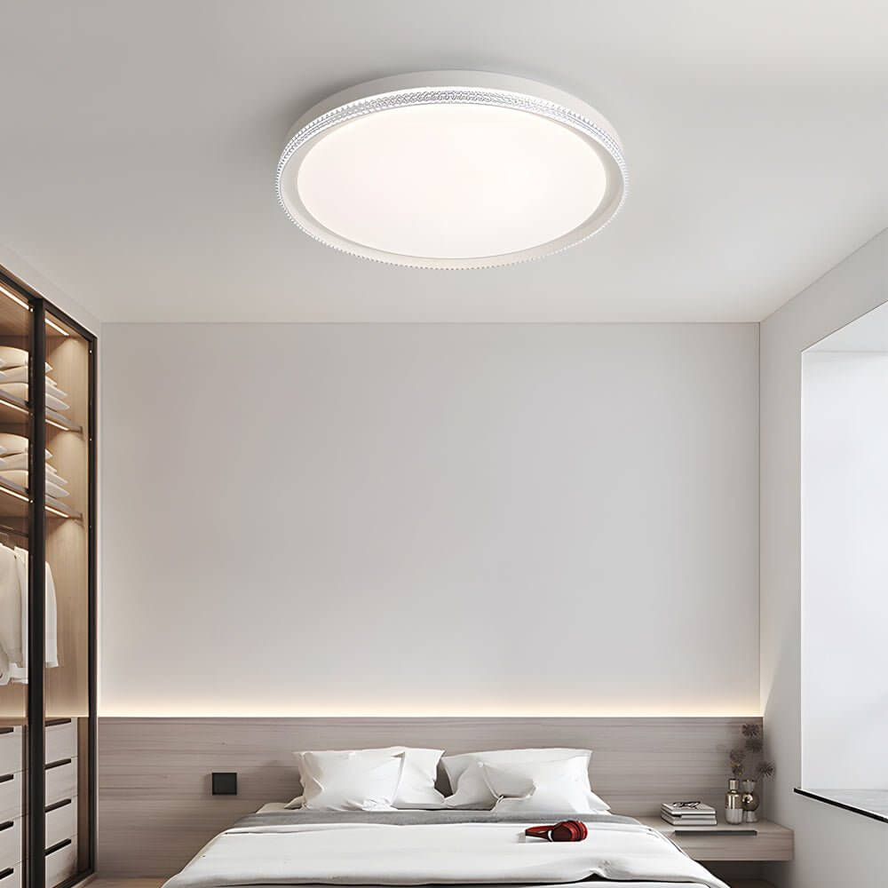 White Acrylic LED Flush Ceiling Light | Modern Ceiling Fixture | Energy-Efficient Lighting | Sleek Design | Bright Interior Illumination
