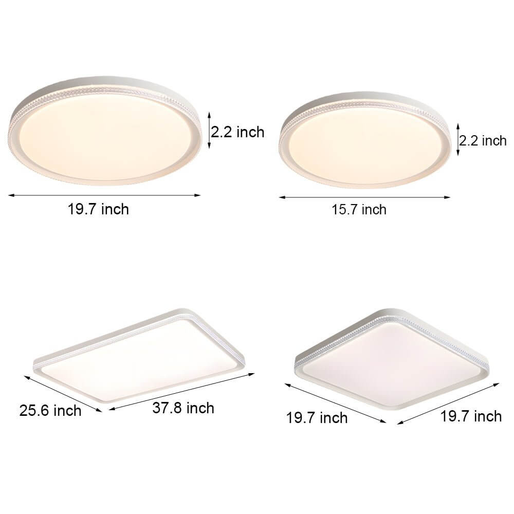 White Acrylic LED Flush Ceiling Light | Modern Ceiling Fixture | Energy-Efficient Lighting | Sleek Design | Bright Interior Illumination
