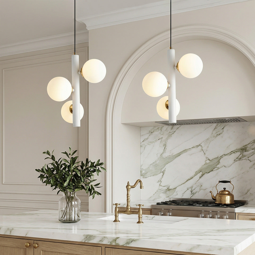3 Glass Balls LED Nordic Chandelier Light for Dining Room