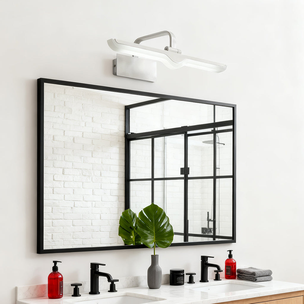 White Bathroom Vanity Lights Waterproof Adjustable LED Lamp | Modern Bathroom Lighting | Dimmable LED Vanity Fixtures | Energy-Efficient Lighting | Indoor Waterproof Vanity Light | Stylish Bathroom Lighting Solutions | Easy Installation | Contemporary LED