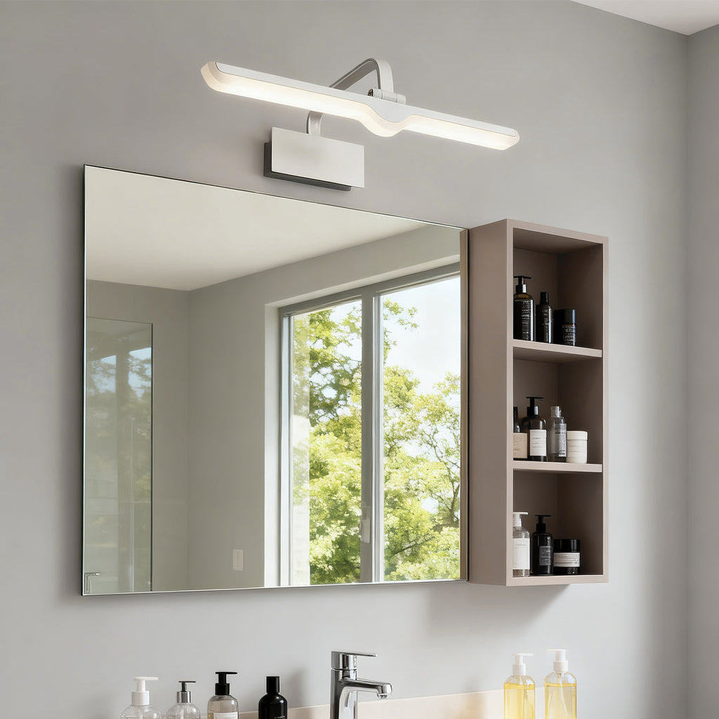 White Bathroom Vanity Lights Waterproof Adjustable LED Lamp | Modern Bathroom Lighting | Dimmable LED Vanity Fixtures | Energy-Efficient Lighting | Indoor Waterproof Vanity Light | Stylish Bathroom Lighting Solutions | Easy Installation | Contemporary LED