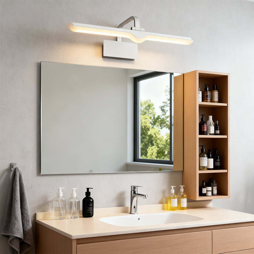 White Bathroom Vanity Lights Waterproof Adjustable LED Lamp | Modern Bathroom Lighting | Dimmable LED Vanity Fixtures | Energy-Efficient Lighting | Indoor Waterproof Vanity Light | Stylish Bathroom Lighting Solutions | Easy Installation | Contemporary LED