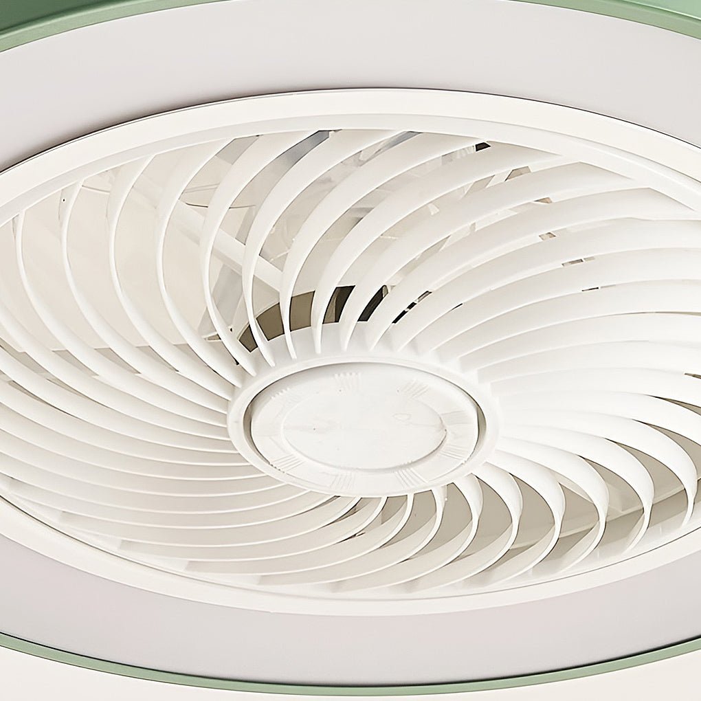 White Ceiling Fan Flush Mount with Smart LED Light