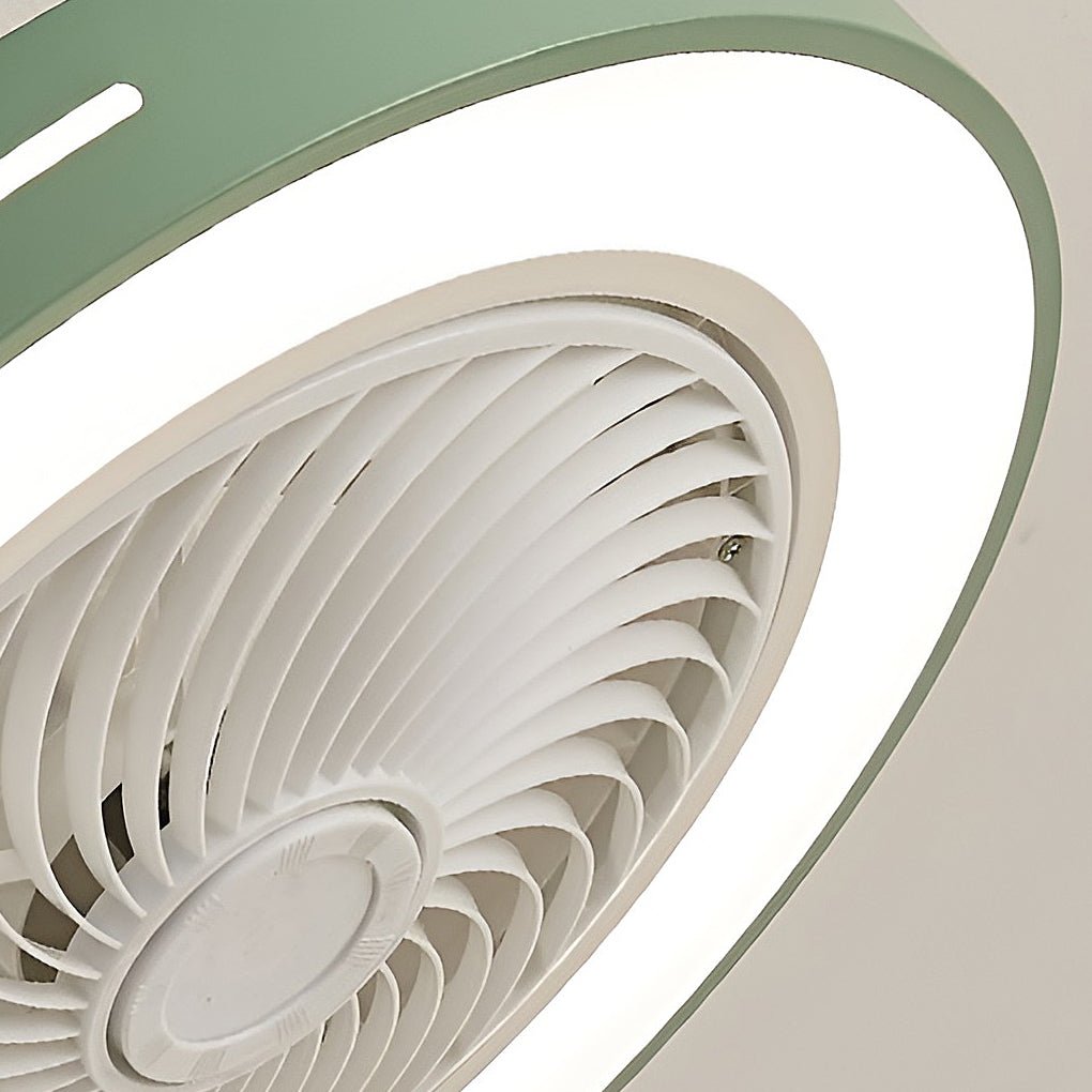 White Ceiling Fan Flush Mount with Smart LED Light
