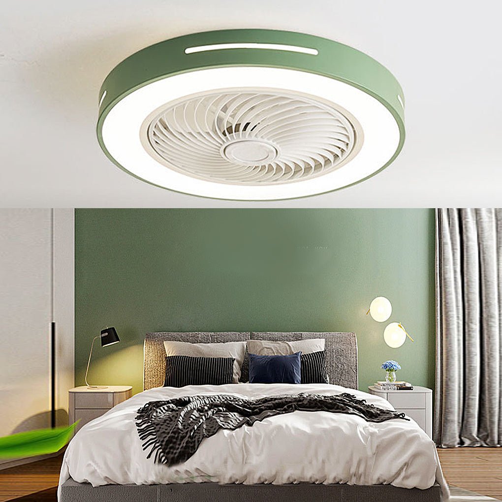 White Ceiling Fan Flush Mount with Smart LED Light