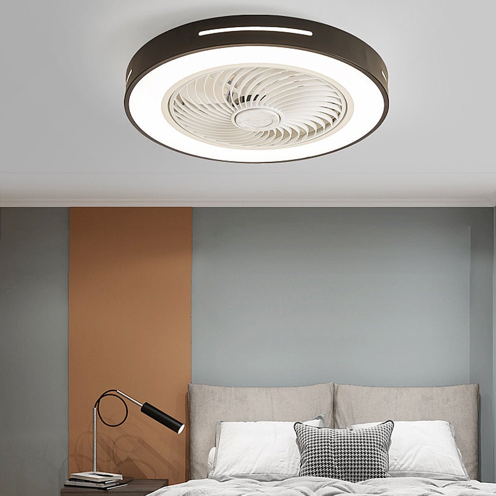 White Ceiling Fan Flush Mount with Smart LED Light