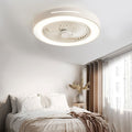 White Ceiling Fan Flush Mount with Smart LED Light
