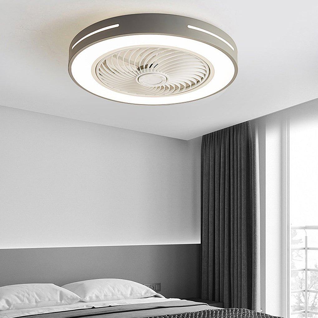 White Ceiling Fan Flush Mount with Smart LED Light