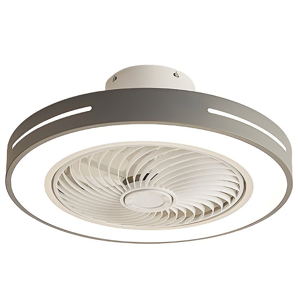 White Ceiling Fan Flush Mount with Smart LED Light