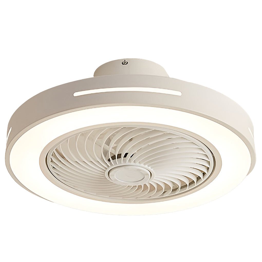White Ceiling Fan Flush Mount with Smart LED Light