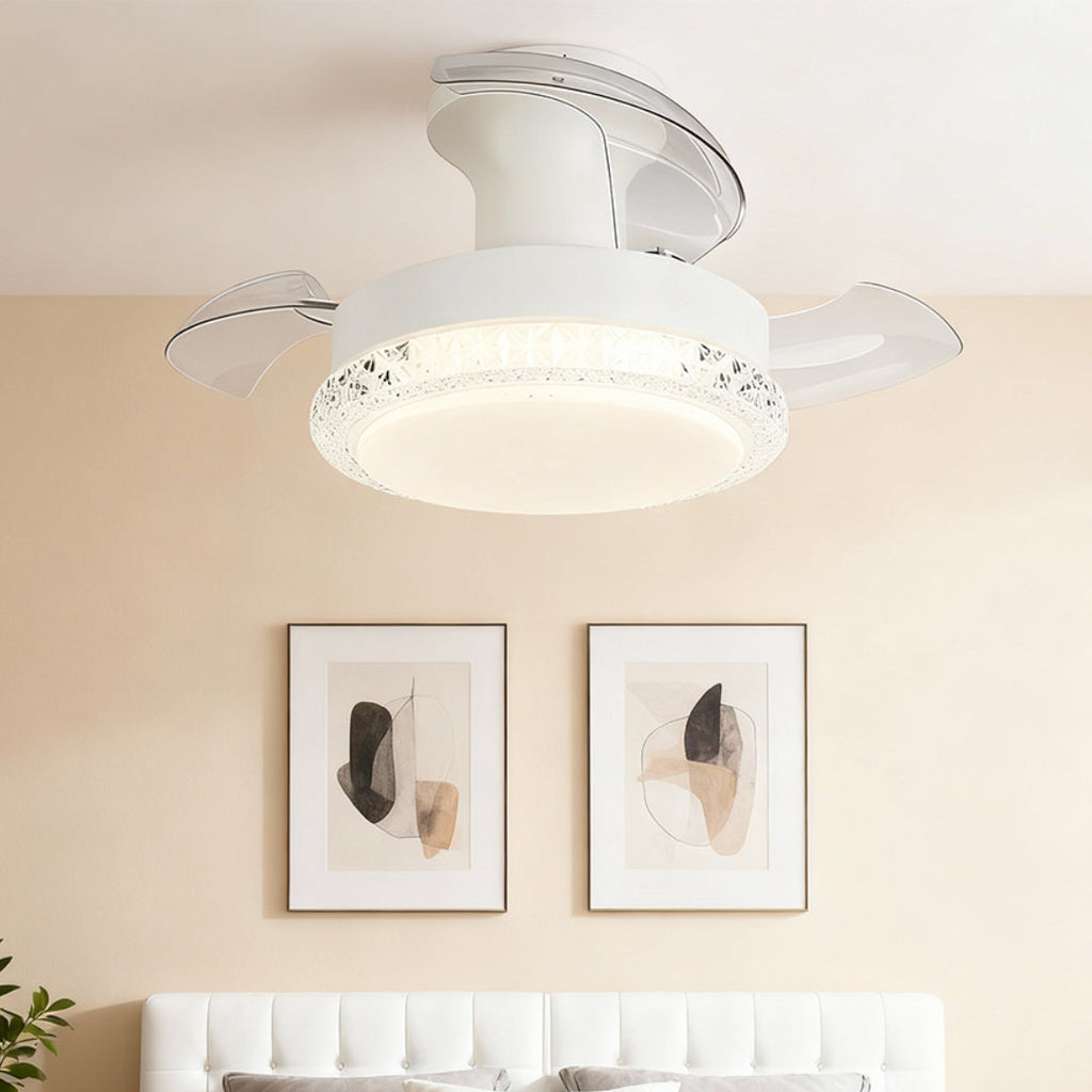 3-Blade Flush Mount Ceiling Fan with Light - Quiet Modern Lamp