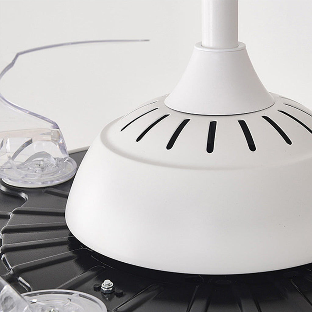 White Ceiling Fan with Light – Nordic Transparent Blade Fixture