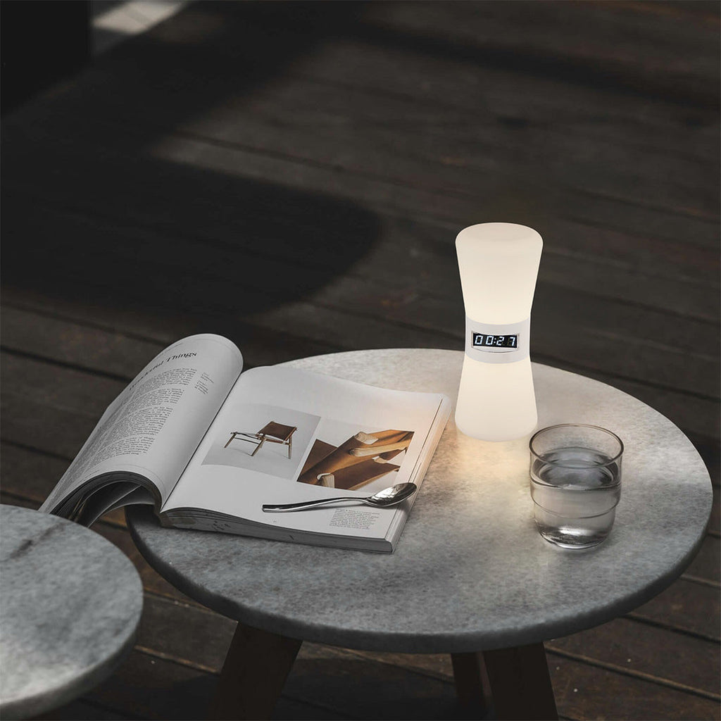 Compact Gravity Sensor Ambient Hourglass Lamp - Small White Table Lamp for Stylish Home Decor