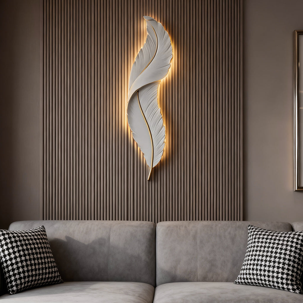 Feather Wall Light Modern Luxury LED Resin Corridor Lamp