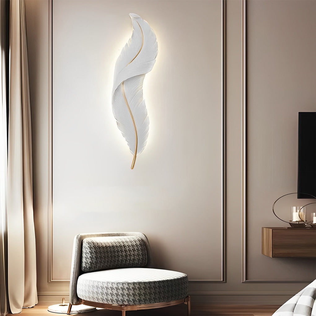 Feather Wall Light Modern Luxury LED Resin Corridor Lamp