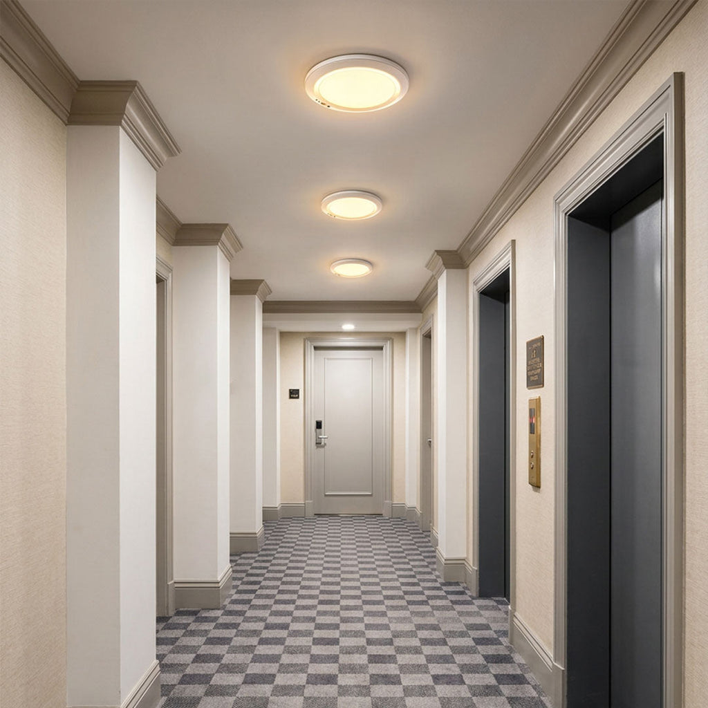 White Flush Mount Ceiling Light USB Rechargeable Sensor Light