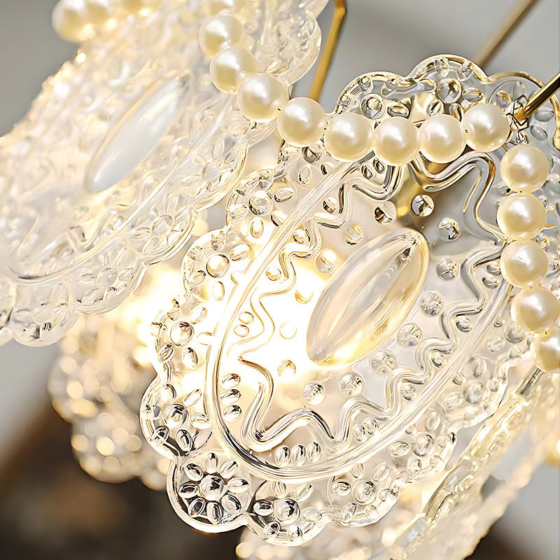 White Glass Pendant Light - Modern Unique Ceiling Fixture