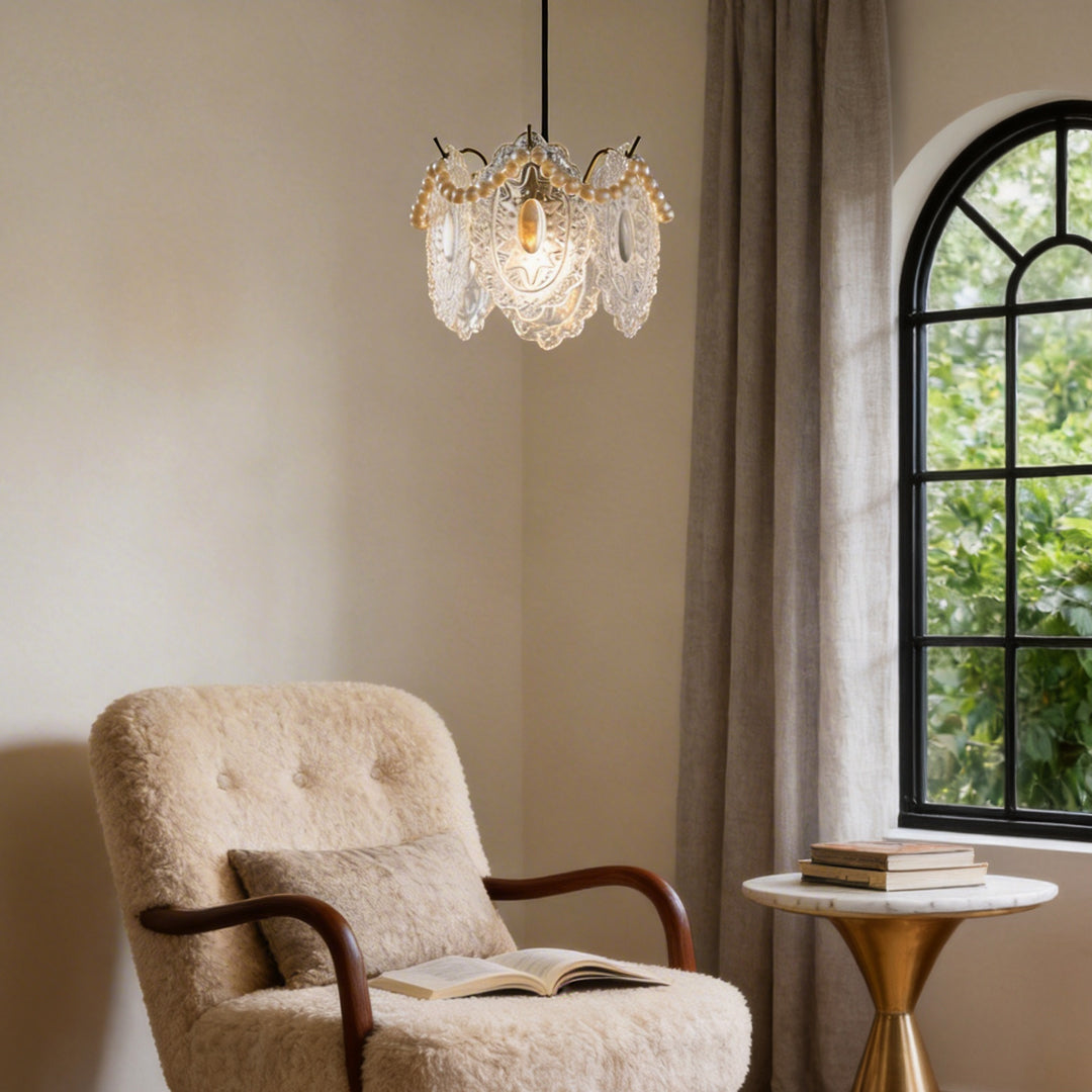White Glass Pendant Light - Modern Unique Ceiling Fixture