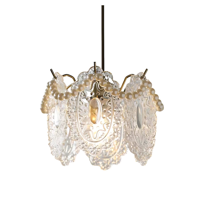 White Glass Pendant Light - Modern Unique Ceiling Fixture