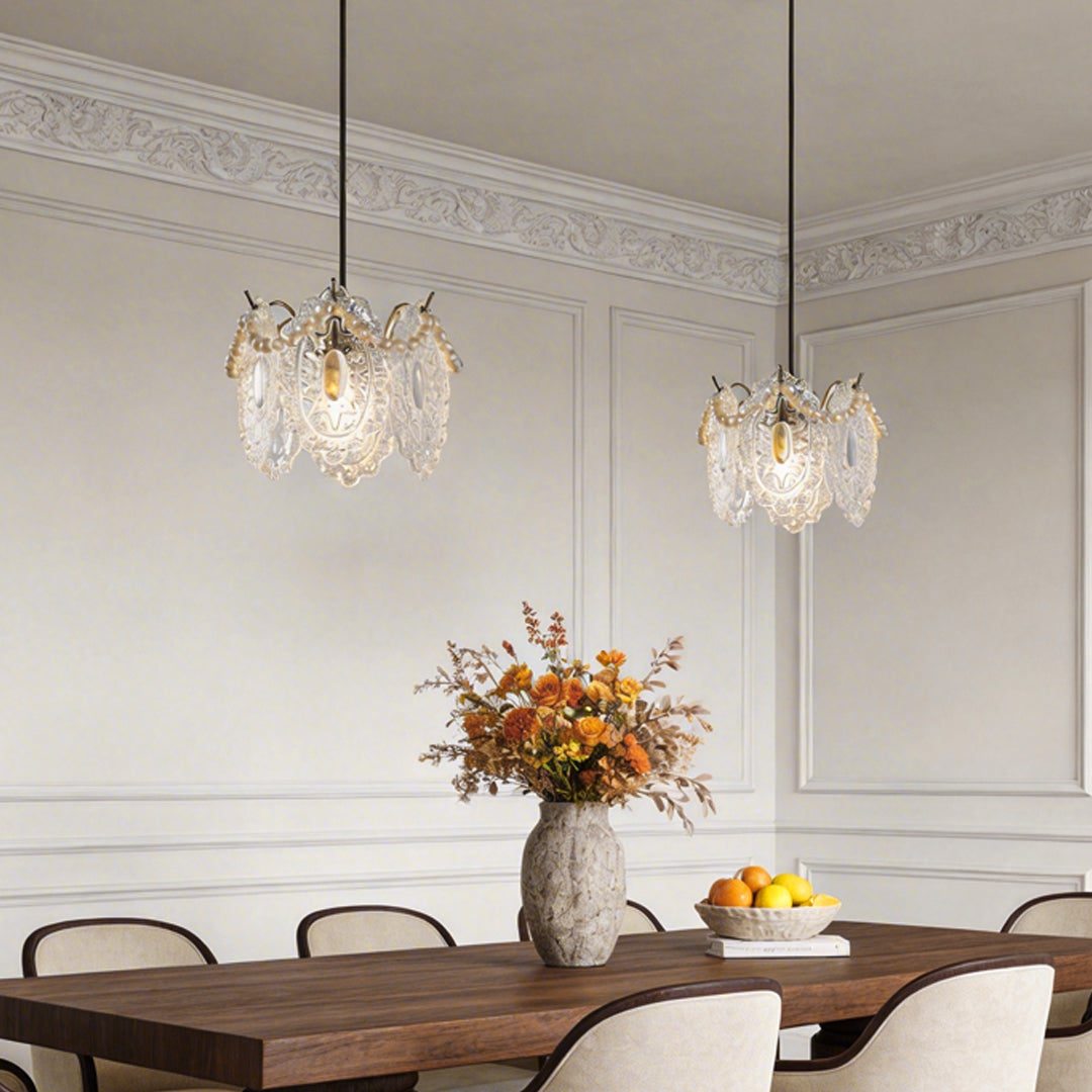 White Glass Pendant Light - Modern Unique Ceiling Fixture