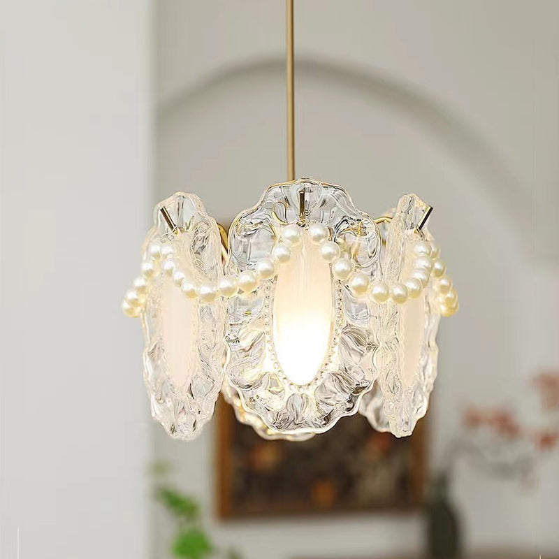 White Glass Pendant Light - Modern Unique Ceiling Fixture