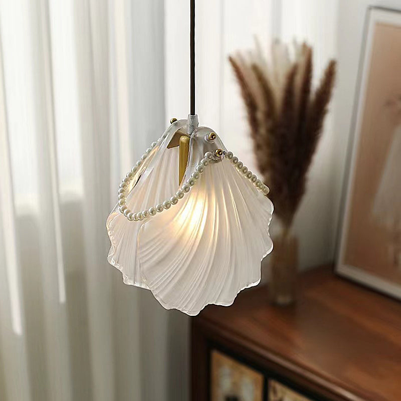 White Glass Pendant Light - Modern Unique Ceiling Fixture