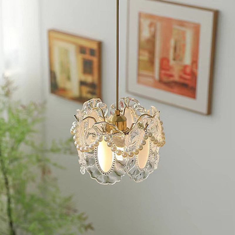 White Glass Pendant Light - Modern Unique Ceiling Fixture