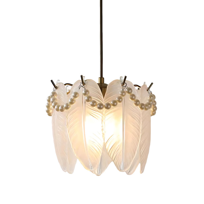 White Glass Pendant Light - Modern Unique Ceiling Fixture