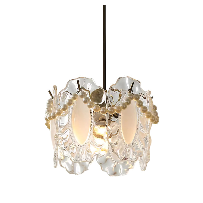 White Glass Pendant Light - Modern Unique Ceiling Fixture